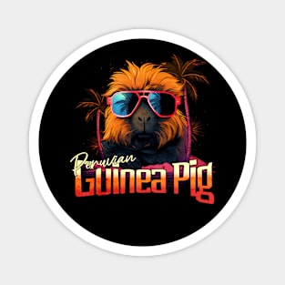 Retro Wave Peruvian Guinea Pig Vibes Shirt Magnet